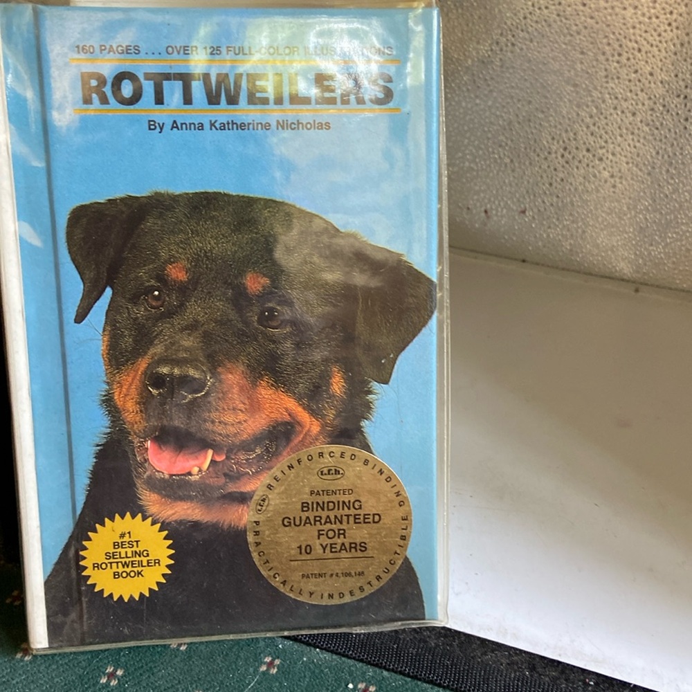 Anna Katherine Nicholas’s book  ‘Rottweilers’.  great book of advice on raising